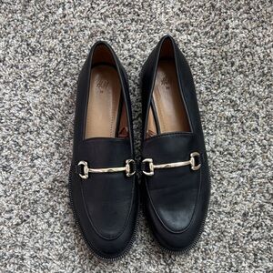 H&M Black Loafers with Gold Accent